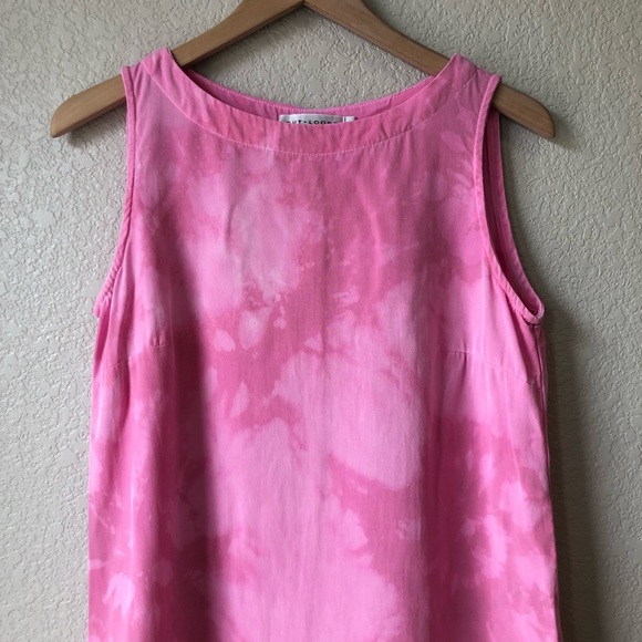 Cut Loose upcycled custom bleach dye sleeveless shift dress pink S Lagenlook - Picture 2 of 6